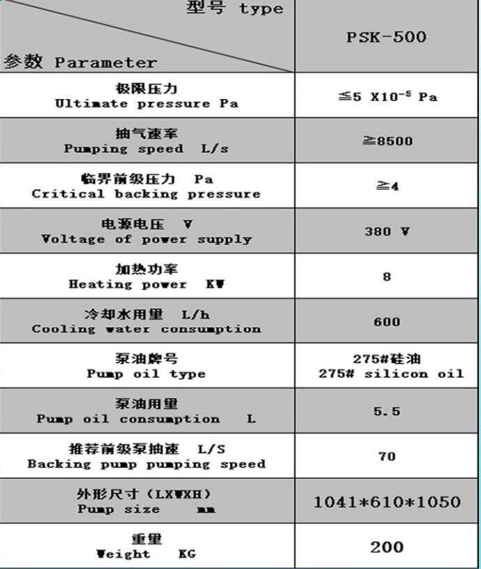 PSK系列高真空油扩散泵  PSK-500